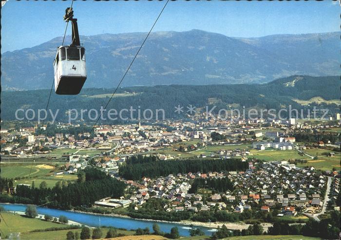 Spittal Drau Panorama mit Goldeck Bahn Bergbahn