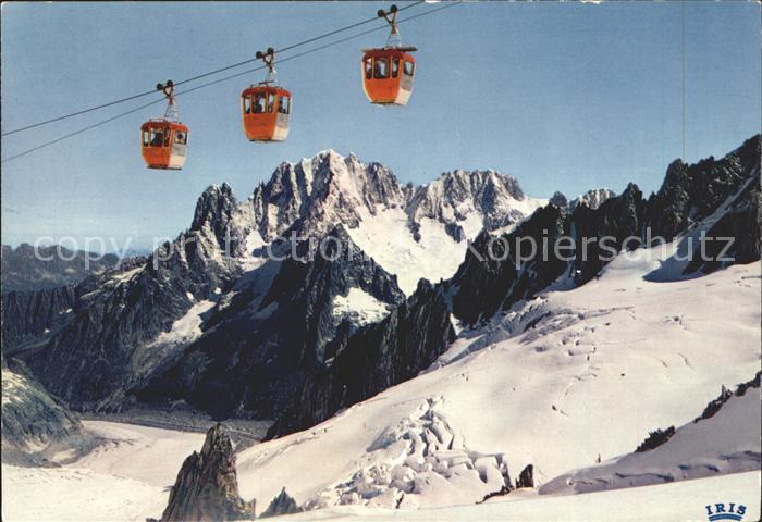 Chamonix Teleferique de l'Aiguille du Midi Bergbahn Alpenpanorama