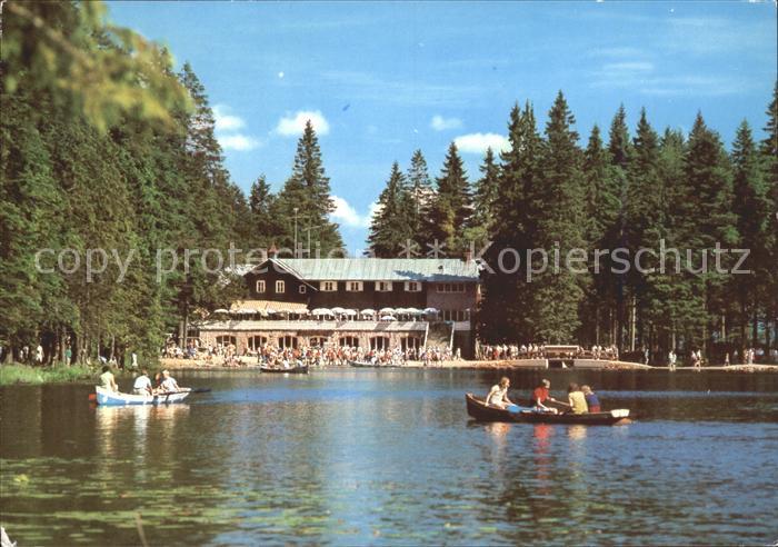 Arbersee mit Seehaus Restaurant Bootsfahrt Bayerischer Wald