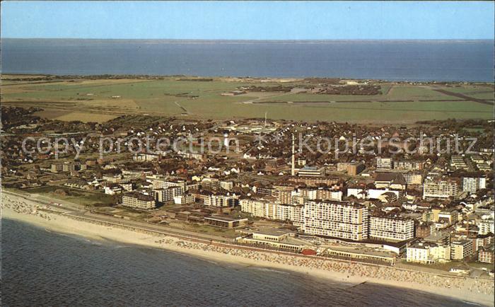 Westerland Sylt Fliegeraufnahme mit Strand