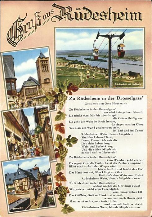 Ruedesheim Rhein Gedicht von Otto Hausmann Seilbahn