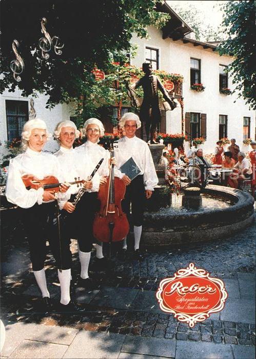 Bad Reichenhall Reber Hochfeind Confiserie Mozartquartett am Mozartbrunnen