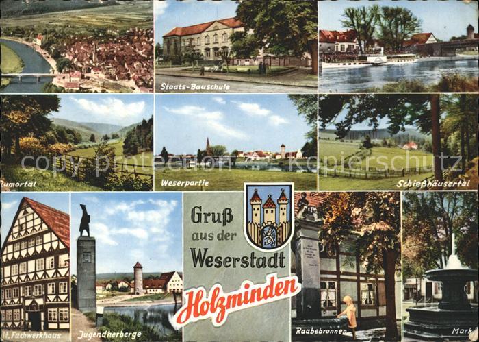 Holzminden Weser Weserpartie Schiesshaeusertal Markt Raabebrunnen Bauschule