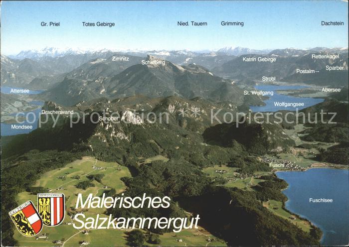 Fuschlsee Panoramakarte Dachstein Fuschl Wolfgangsee Mondsee Gr Priel