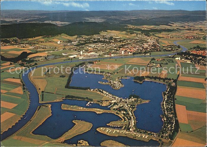Rinteln Weser Niedersachsen Fliegeraufnahme Doktor See Camping Wassersport Baest