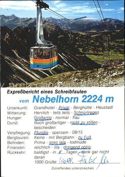 Oberstdorf Schreibfaulen Seilbahn Nebelhornbahn