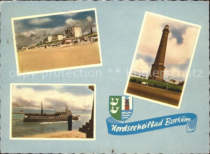 BORKUM Nordseebad Niedersachsen Turm Faehre Strand