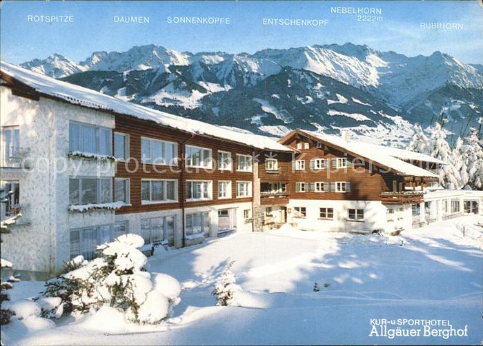 Sonthofen Oberallgaeu Kur Sporthotel Allgaeuer Berghof Rotspitze Daumen Sonnenko