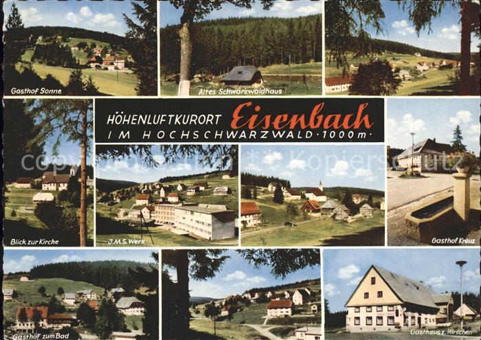 Eisenbach Schwarzwald Gasthof Sonne Altes Schwarzwaldhaus Gasthof Kreuz JMS Werk
