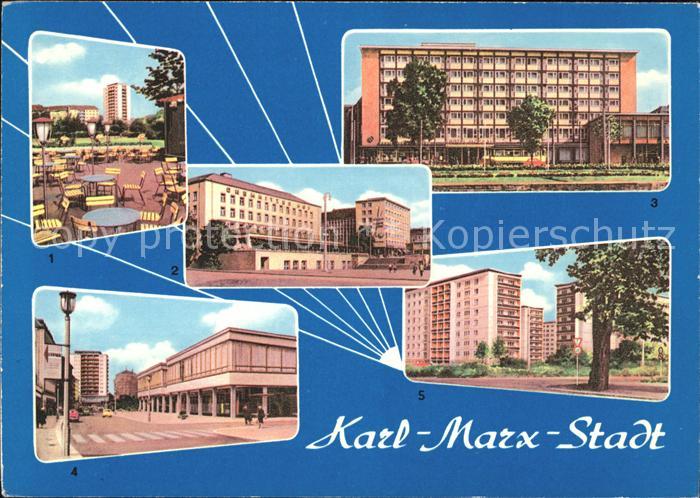 Karl-Marx-Stadt CHEMNITZ Hochhaus Klosterstrasse Chemnitzer Hof Hotel Moskau Inn