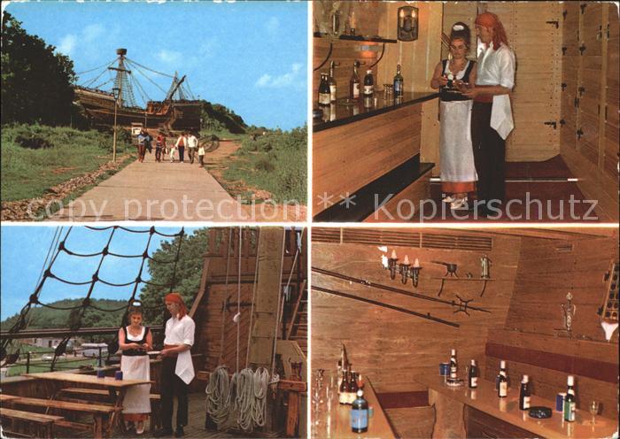 Sassnitz Ostseebad Ruegen Ortsteil Neu Mukran Piratenschiff