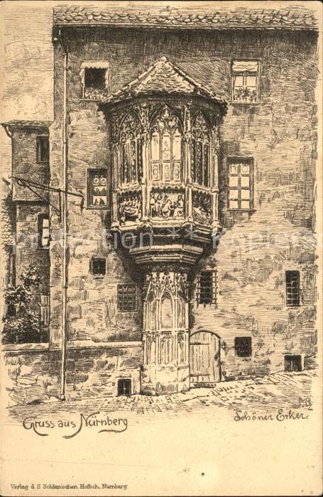 NueRNBERG  CITY Kuenstlerkarte Hauserker