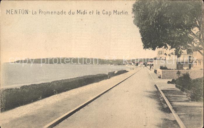 Menton Alpes Maritimes Promenade du Midi et le Cap Martin