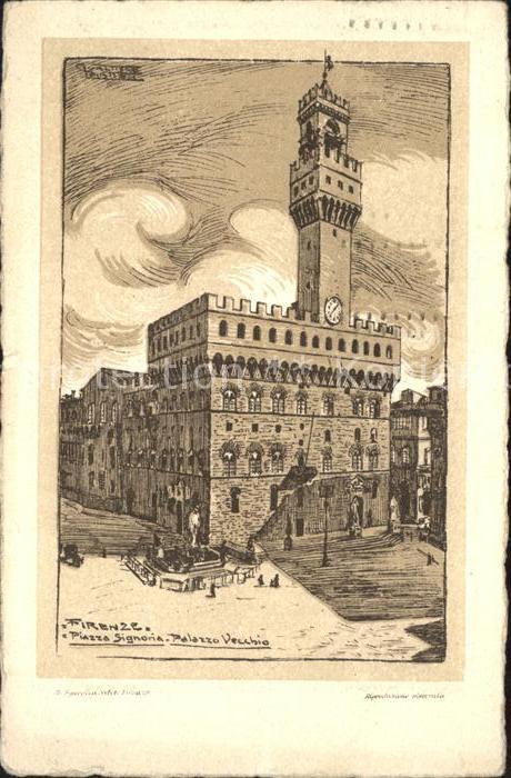 Firenze Florenz Palazzo Vecchio Kuenstlerkarte