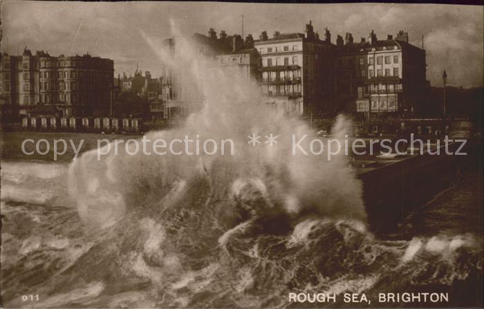 Brighton East Sussex Strand Promenade Rough Sea