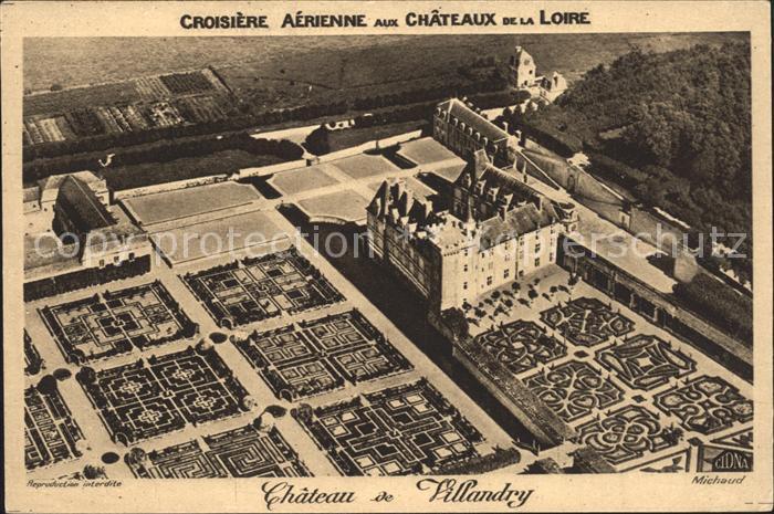 Villandry Chateau Fliegeraufnahme Gaerten