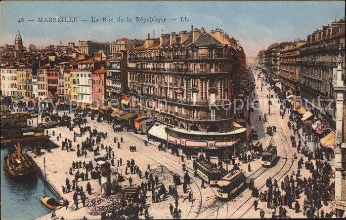 Marseille Bouches-du-Rhone Rue de la Republique Strassenbahn