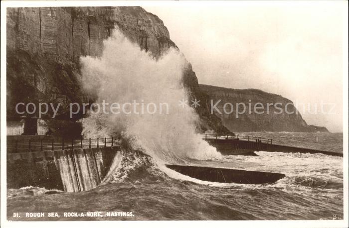 Hastings East Sussex Rough Sea Rock a Nore