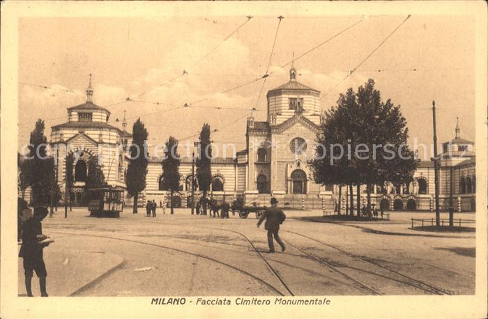 Milano Facciata Cimitero Monumenatale Strassenbahn