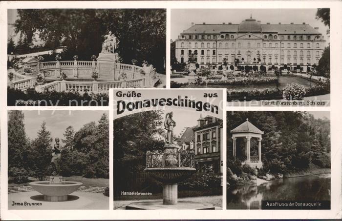 Donaueschingen Donauquelle Schloss Fuerstenberg Irma Brunnen Haenselebrunnen