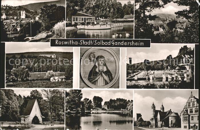 Bad Gandersheim Roswitha Stadt Teilansichten Schwanenteich