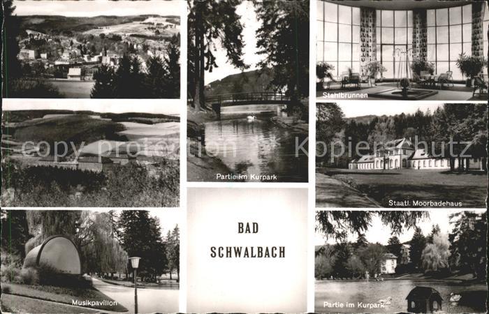 Bad Schwalbach Kurpark Moorbadehaus Stahlbrunnen Musikpavillon