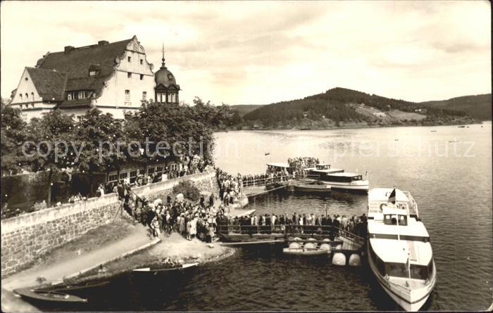 Bleilochtalsperre Stausee Saalburg Schifffahrt HO Hotel Kranich