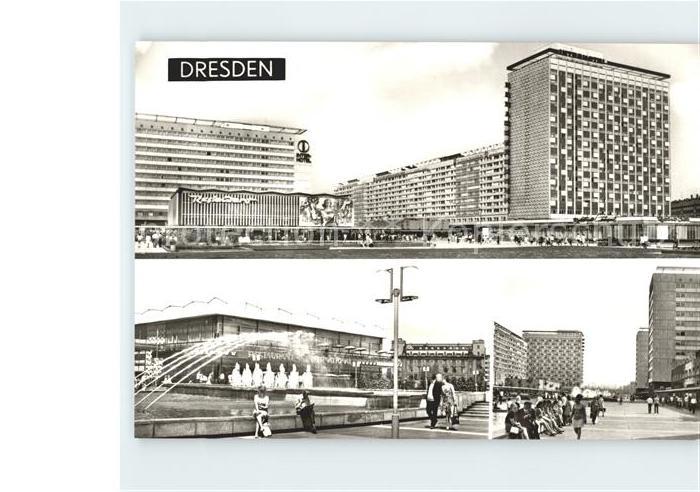 DRESDEN Elbe Insterhotel Bastei Newa Prager Strasse Wasserspiele