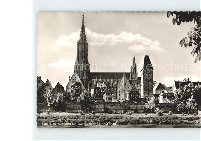 Ulm Donau schiefen Metzgerturm