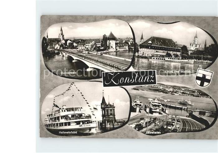 Konstanz Bodensee Rheinbruecke Hafeneinfahrt Konzil Basilika