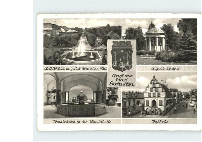 Bad Salzuflen Leuchtfontaene Gustav Hornstmann Allee Leopold Sprudel Rathaus Tri