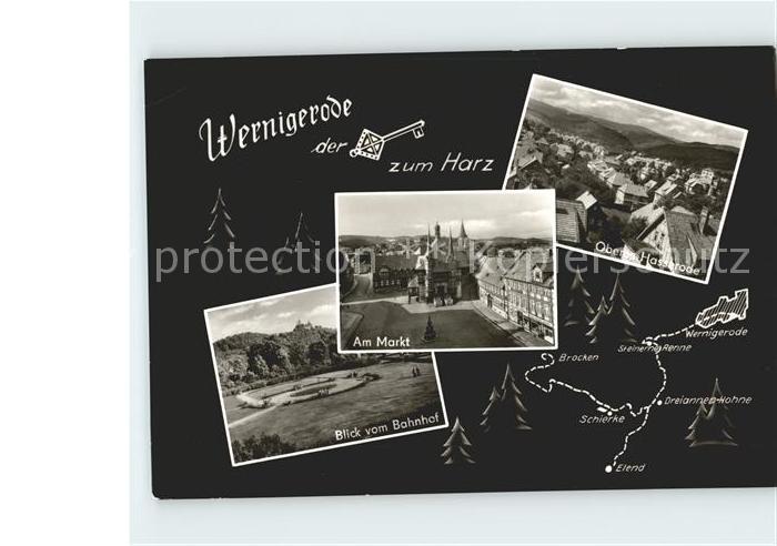 Wernigerode Harz Markt Blick vom Bahnhof Oberes Hasserode