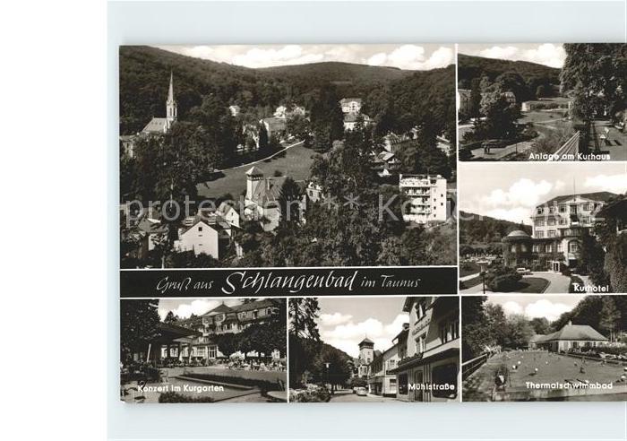 Schlangenbad Taunus Konzert im Kurgarten Muehlstrasse Thermalschwimmbad Kurhotel