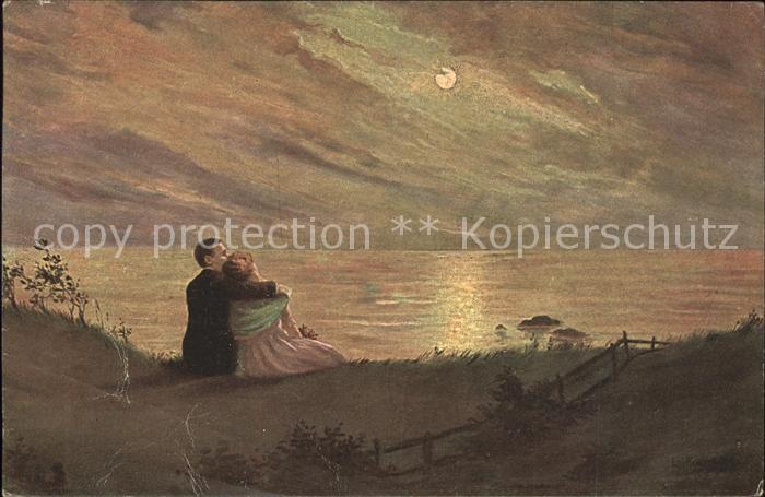 Kuenstlerkarte E. Frank Mondnacht