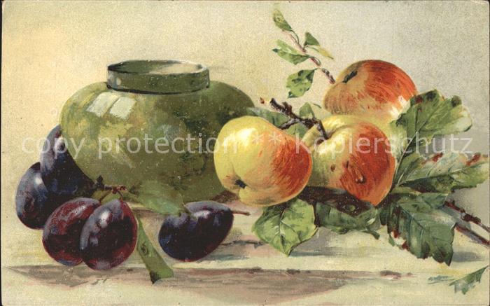 Obst aepfel Pflaumen