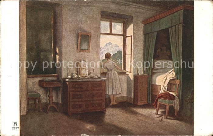 Verlag Ackermann Kuenstlerpostkarte Nr. 2177 M. von Schwind Morgenstunde