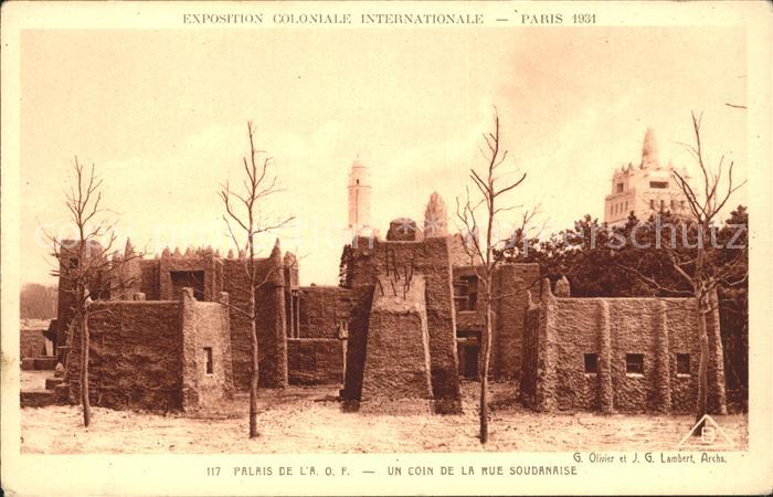 Exposition Coloniale Paris 1931 Palais de l'A. O. F. Rue Soudanaise