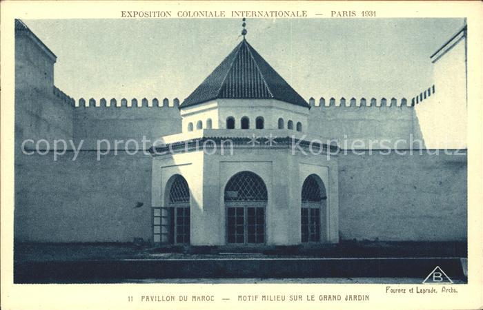 Exposition Coloniale Paris 1931 Pavillon du Maroc Grand Jardin