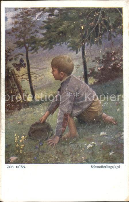 Verlag Galerie Wiener Kuenstler Nr. 553 Joseph Suess Schmetterlingsjagd