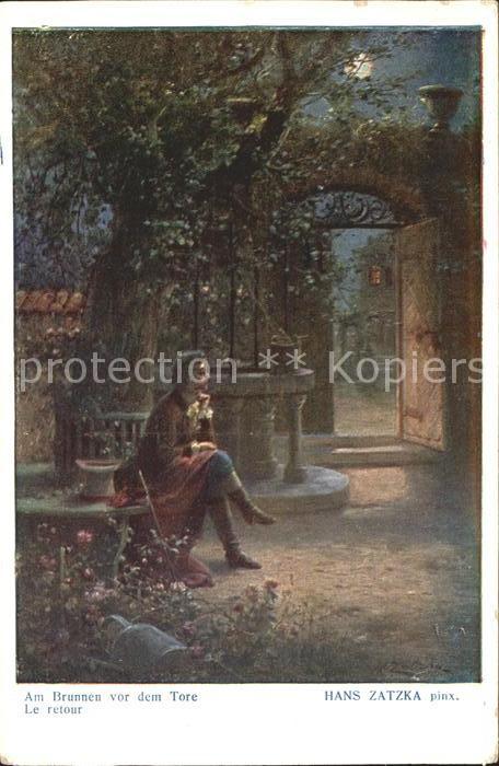 Zatzka H. Am Brunnen vor dem Tore Galerie-Wiener-Kuenstler-Nr. 627