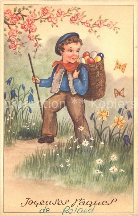 Ostern Easter Paques Kind Wanderung Schmetterlinge Narzissen Ostereier