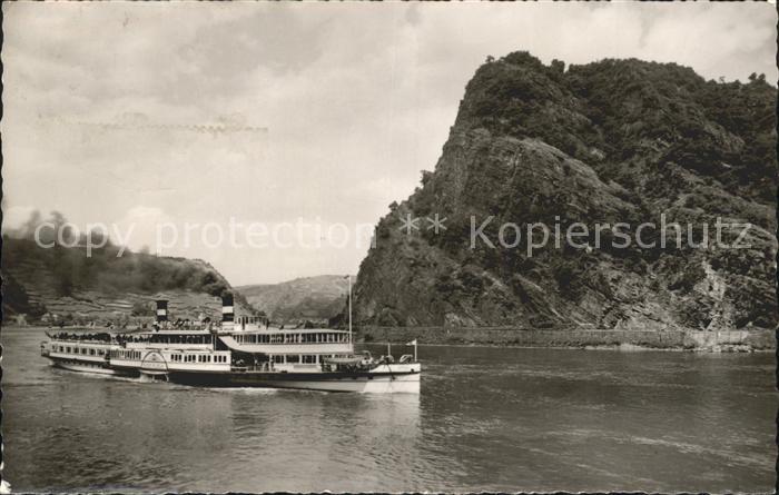 Dampfer Seitenrad Kaiser Wilhelm St. Goarshausen Felsentor Loreley