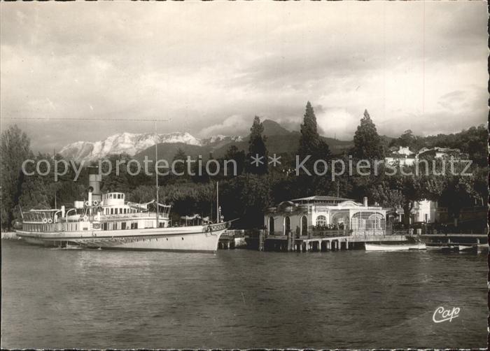Dampfer Seitenrad Helvetie Evian-les-Bains Debarcadere Dent d Oche