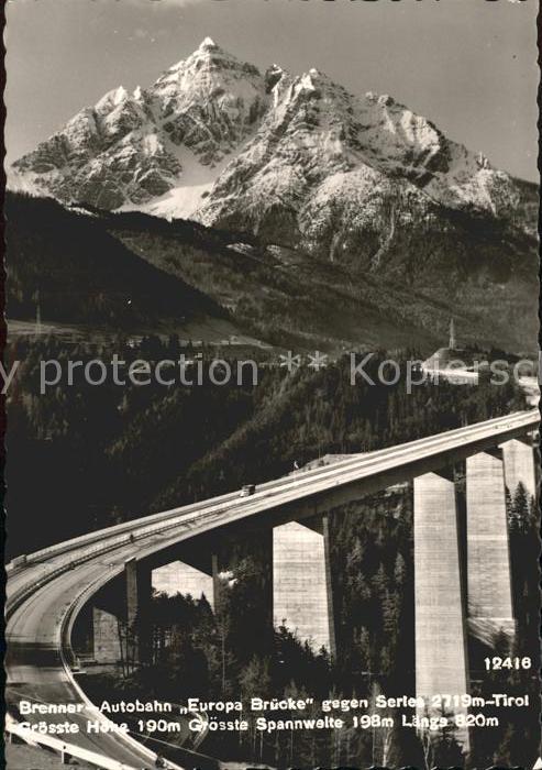 Autobahn Brenner Europa Bruecke Serles Tirol