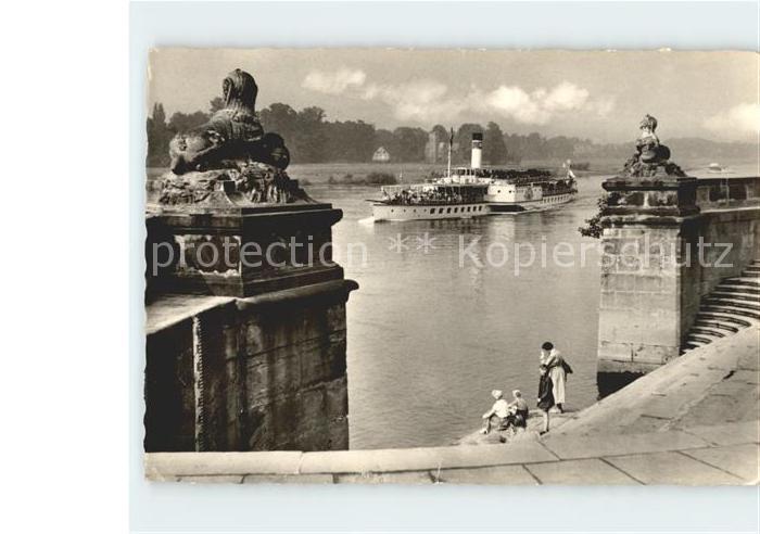 Dampfer Seitenrad Dresden-Pillnitz Freitreppe