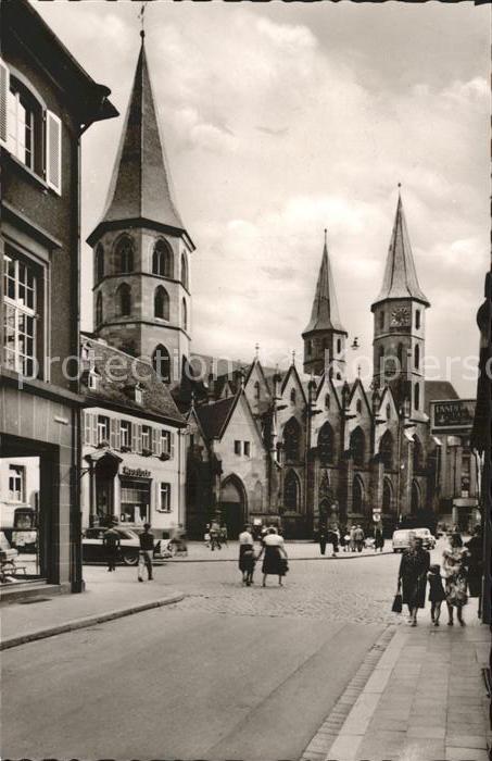 Kaiserslautern Stiftskirche mit Marktstrasse