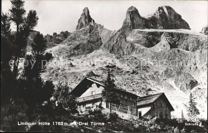 Schruns Vorarlberg Lindauer Hütte mit Drei Türme