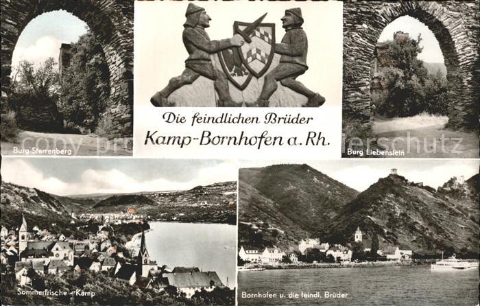 Kamp-Bornhofen mit Burg Liebenstein und Sterrenberg Die feindlichen Brueder