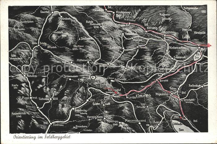 Feldberg Schwarzwald Panoramakarte vom Feldberggebiet