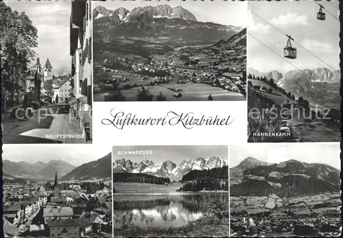 Kitzbuehel Tirol Panorama Hauptstr Hahnenkamm Schwarzsee Seilbahnen